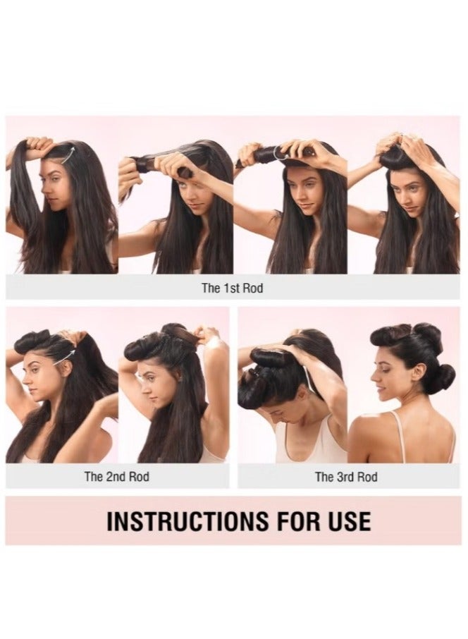 BS Mall 3 PCS Heatless Hair Curler, Rods with Hook, Heatless Curling Rod for All Hair Types, No Heat Curlers to Sleep In, Overnight Heatless Curls for Blowout Hair (Brown) - Image 3