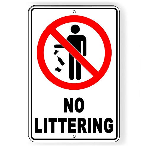ZMKDLL No Littering Metal Sign Please Do Not Litter Warning 12x8