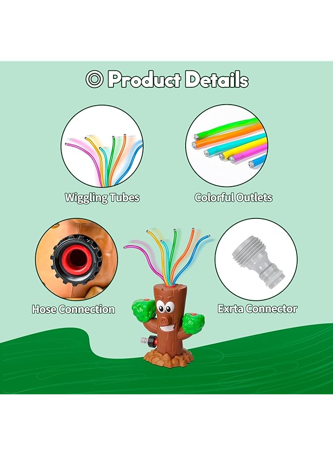 KASTWAVE Water Sprinkler For Kids Summer Outside Toys Backyard Games With 6 Wiggle Tubes Summer Sprinkler Toy For Lawn Backyard Outside Water Game For 3 4 5 6 7 8 Year Old Boys Girls Gift - Image 2