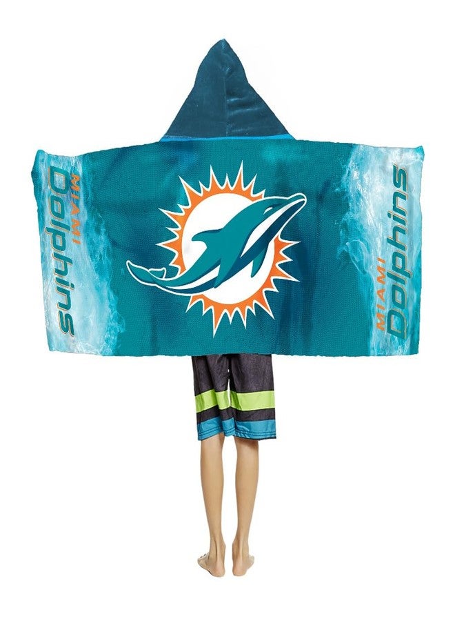 Northwest Miami Dolphins NFL Charged Youth Hooded Towel 22x51 inches - Image 3