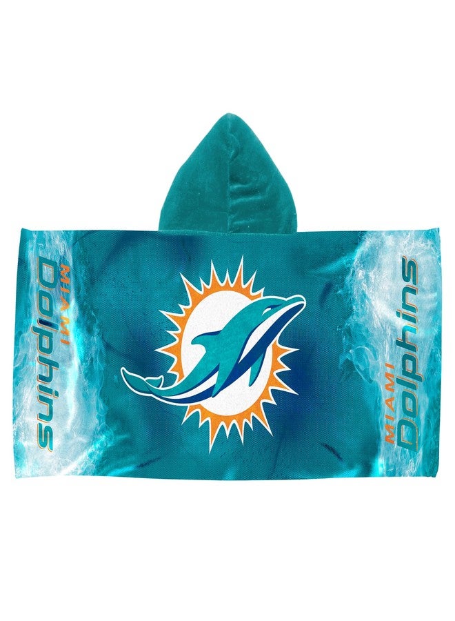Northwest Miami Dolphins NFL Charged Youth Hooded Towel 22x51 inches - Image 1