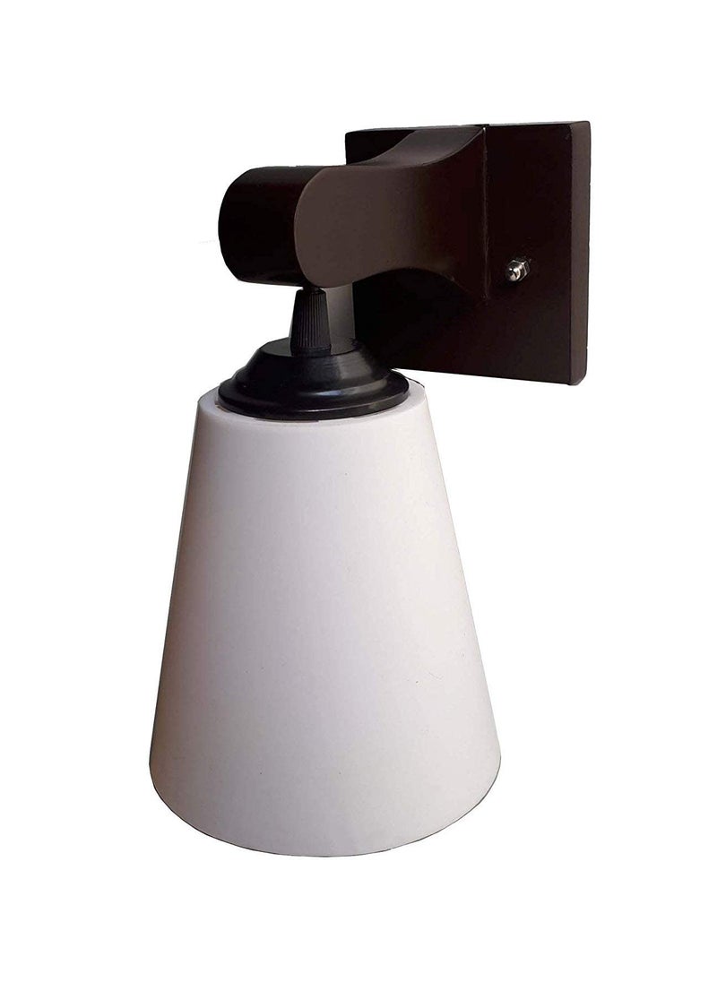 JINPINGHP JINPINGHP Royal Fancy Brown Color Hand Loom Fabric Round Shade Wooden Wall Mount Wall Lamp Night Wall LightACDC  - Image 3
