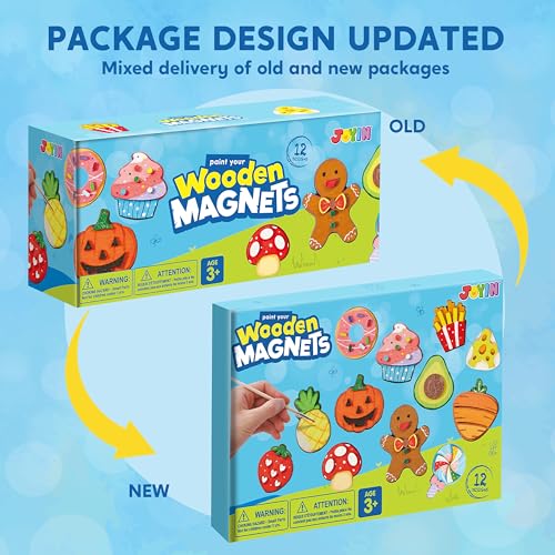 JOYIN 12 pcs Wooden Magnets, Painting Craft for Boys and Girls, Spring and Rainy Day Activities Kit, Craft Toys Gifts for Kids Birthday Easter - Image 5
