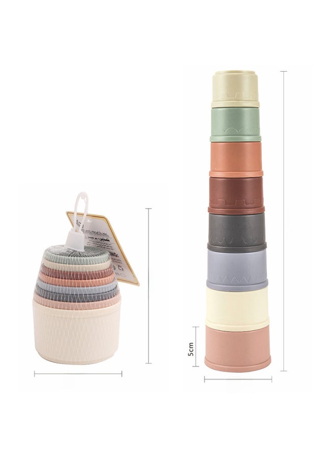 Generic - Fun Stacked Cup Music Jengle Educational Toys Stacked Cup Set Cup Layered Training Baby Hands-on Wholesale-Color:288-28 Bear Stacked Cup [4+1PCs] Stacked Cup Color Random - Image 1