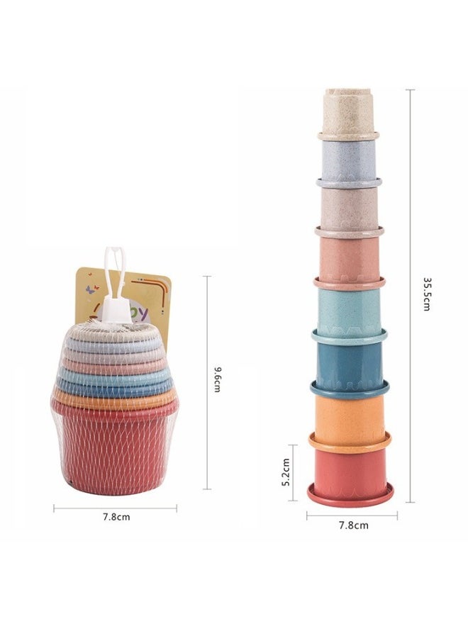 Generic - Fun Stacked Cup Music Jengle Educational Toys Stacked Cup Set Cup Layered Training Baby Hands-on Wholesale-Color:288-28 Bear Stacked Cup [4+1PCs] Stacked Cup Color Random - Image 1