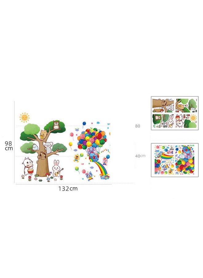 SuperDuo - Animal Wall Sticker Cartoon Baby Children Diy Art Decal Selfadhesive Wallpaper Mural Decorate For Living Room Tv Sofa Background Bedroom Kids Room Nursery - Image 1