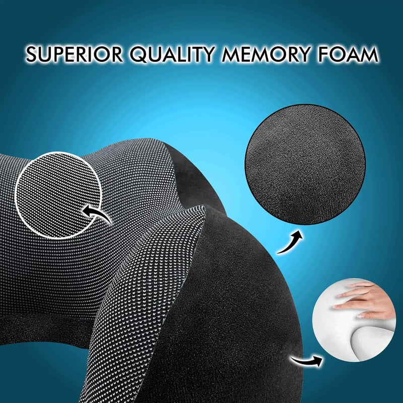 GREELI Premium Memory Foam Luxury Travel Neck Rest Pillow with Super Soft Removable Cover, Multipurpose Comfortable Travel Pillow for Men and Women, Standard - Image 2