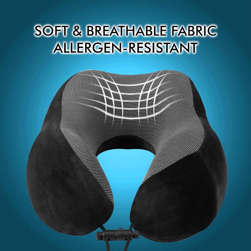 GREELI Premium Memory Foam Luxury Travel Neck Rest Pillow with Super Soft Removable Cover, Multipurpose Comfortable Travel Pillow for Men and Women, Standard - Image 3