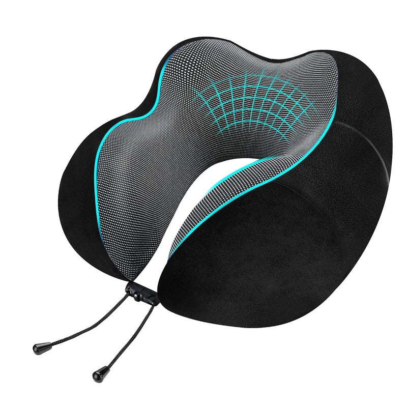 GREELI Premium Memory Foam Luxury Travel Neck Rest Pillow with Super Soft Removable Cover, Multipurpose Comfortable Travel Pillow for Men and Women, Standard - Image 1