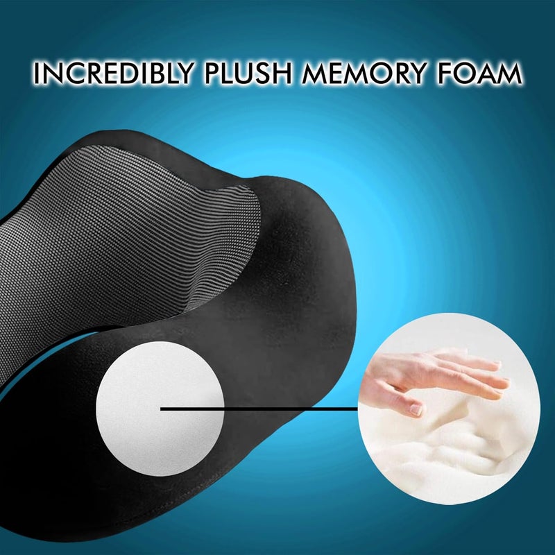 GREELI Premium Memory Foam Luxury Travel Neck Rest Pillow with Super Soft Removable Cover, Multipurpose Comfortable Travel Pillow for Men and Women, Standard - Image 4