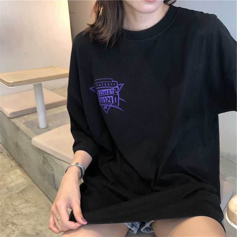 Mid-Length Short-Sleeved T-Shirt Women's 2023 New Korean-Style Hip-Hop hiphop Girl's Top Cool Handsome Street Cross-Border - Image 5