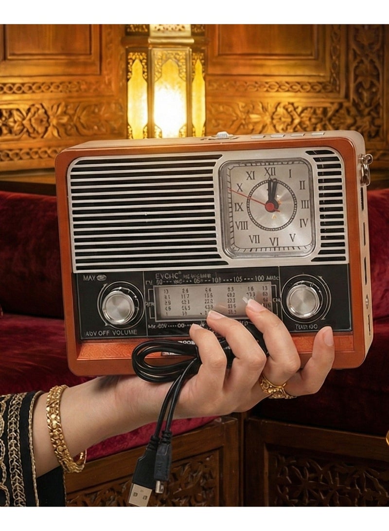 EC-2113BT Portable 8-Band Rechargeable Radio (FM/AM/SW1-6) with Bluetooth Connectivity, MP3 Player (USB/TF Card Slot), Built-in LED Flashlight - Image 3