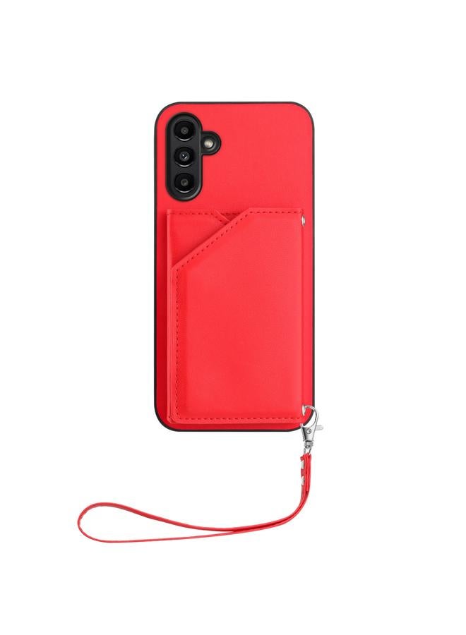 S-TOP Case For Samsung Galaxy A13 5G / A04S Skin Feel Four Card Slots Phone Case with Wrist Strap - Image 2