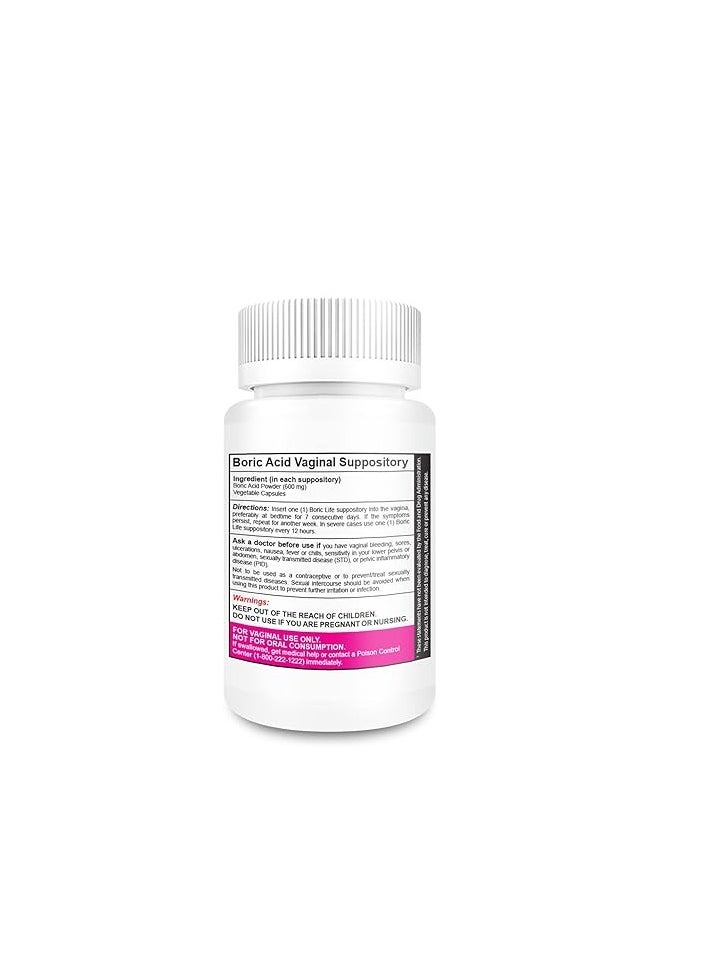 NutraBlast - Nutrablast Boric Acid Suppositories 100% Pure Boric Acid 600 Mg 30 Count For Women’s Personal Wellness Support - Image 1