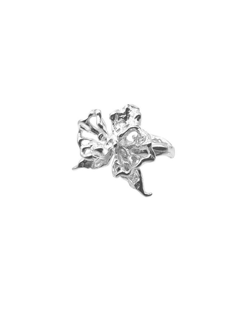 general brand WIZARDLAD Chinese designer wax carving Butterfly orchid ear bone clip 925 Sterling Silver - Image 1