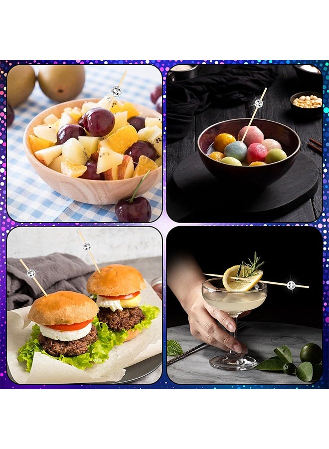 ليمون ١٠٠ عود كوكتيل على شكل كرة ديسكو، أعواد أسنان مزخرفة للمقبلات والمشروبات، زينة حفلات أنيقة، زينة كرة ديسكو لحفلات الرقص - Image 5