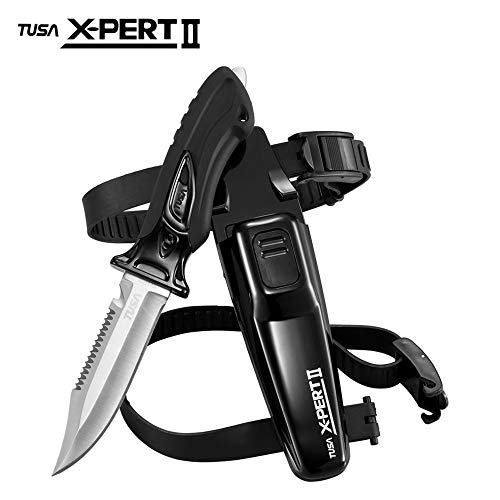 TUSA FK-910 X-Pert II Dive Knife, Drop Point, Black - Image 2