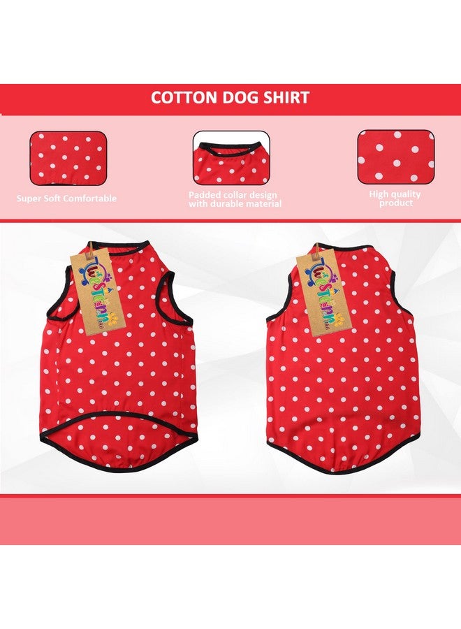 Western Era Funky Soft Cotton Dog T-Shirt | Comfortable & Breathable Dog Clothing | Sleeveless Vest Puppy Outfit |(Polka Pink) (Xlarge) (24Inches) - Image 4