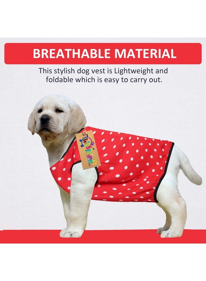 Western Era Funky Soft Cotton Dog T-Shirt | Comfortable & Breathable Dog Clothing | Sleeveless Vest Puppy Outfit |(Polka Pink) (Xlarge) (24Inches) - Image 2