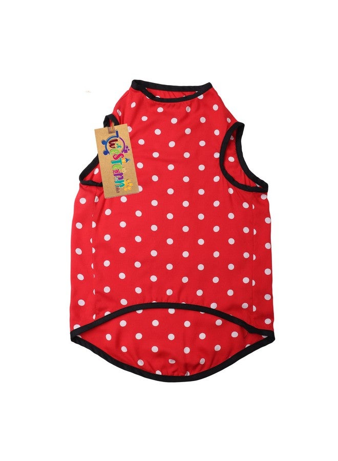 Western Era Funky Soft Cotton Dog T-Shirt | Comfortable & Breathable Dog Clothing | Sleeveless Vest Puppy Outfit |(Polka Pink) (Xlarge) (24Inches) - Image 5