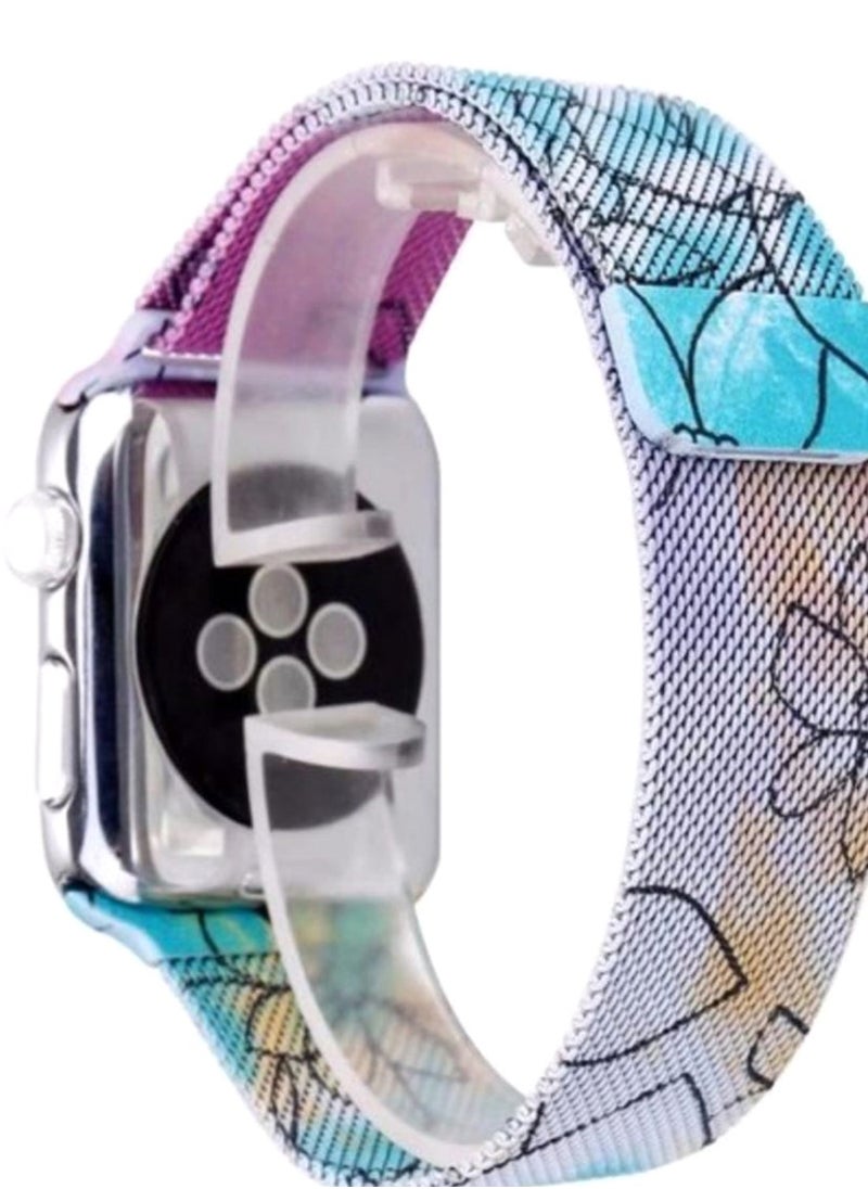 NIBEMINENT Replacement Band For Apple iWatch Series 5/4/3/2/1 38-40mm Lily Pattern  - Image 2
