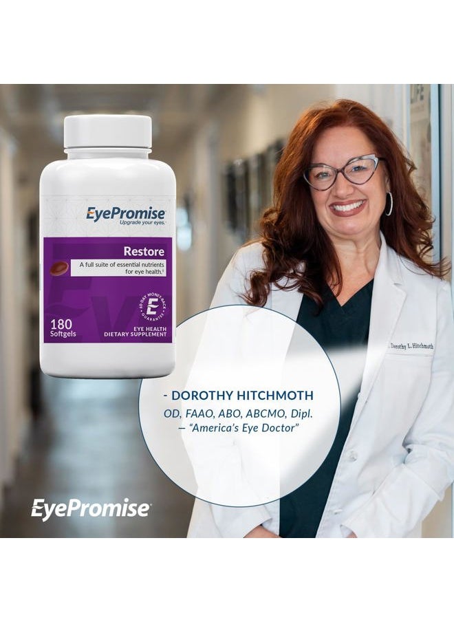 EyePromise - Restore Supplement - 180 Softgel Capsules Containing Lutein, Vitamin C, Vitamin D, Vitamin E, Omega-3 Fish Oil, and Zeaxanthin - A Patented and Complete Eye Health Formula - Image 1