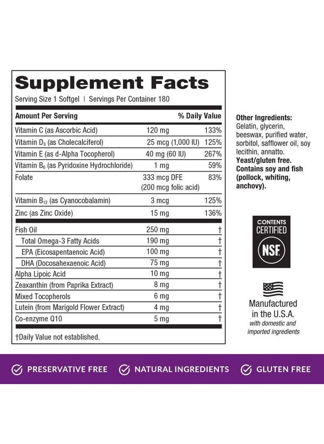 EyePromise - Restore Supplement - 180 Softgel Capsules Containing Lutein, Vitamin C, Vitamin D, Vitamin E, Omega-3 Fish Oil, and Zeaxanthin - A Patented and Complete Eye Health Formula - Image 1