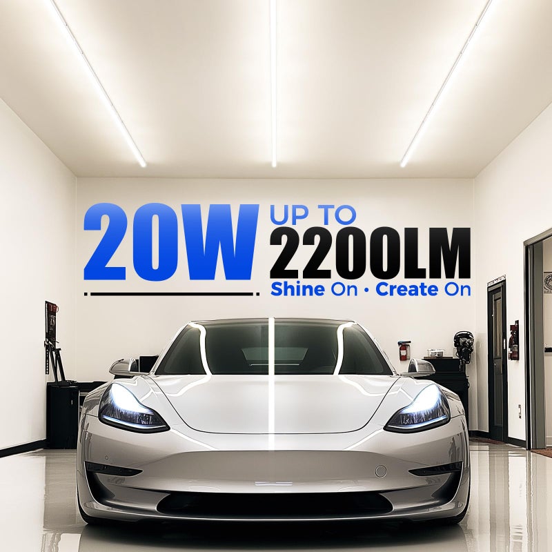 Barrina LED Shop Light 4FT, 2200lm, 4000K Cool White, T5 Led Fixture, Linkable Shop Lights, Ceiling and Under Cabinet Light, Tube Lights for Garage Warehouse Workshop Basement, ETL Listed, 8 Pack - Image 3