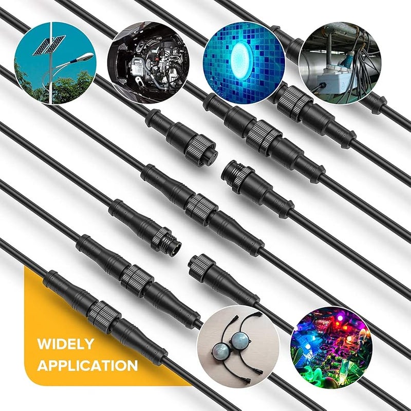 9.84FT 5 Pin 0.32mm²/22AWG IP67 Extension Cable Wire with Male and Female Connectors for RGBW 4 in 1 5050 etc LED Strip 22mm Metal Nut Big Size Home Lighting Connector - Image 4