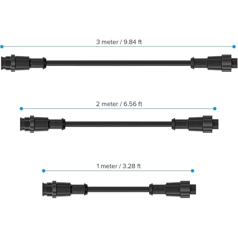 9.84FT 5 Pin 0.32mm²/22AWG IP67 Extension Cable Wire with Male and Female Connectors for RGBW 4 in 1 5050 etc LED Strip 22mm Metal Nut Big Size Home Lighting Connector - Image 2