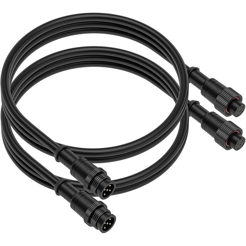 9.84FT 5 Pin 0.32mm²/22AWG IP67 Extension Cable Wire with Male and Female Connectors for RGBW 4 in 1 5050 etc LED Strip 22mm Metal Nut Big Size Home Lighting Connector - Image 1