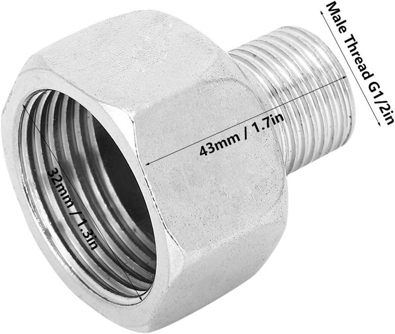 Hex Head Reducer Pipe Connector Fitting, Stainless Steel, Male Thread G1 / 2in Female Thread G1in - Durable Construction, Ideal for Plumbing and Gas Use - Image 5