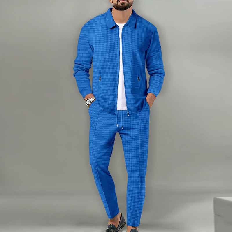 MUSE Men's Casual Zip-Up Cardigan Jacket with Collar - Lightweight Knit Outerwear for Spring and Autumn - Image 1
