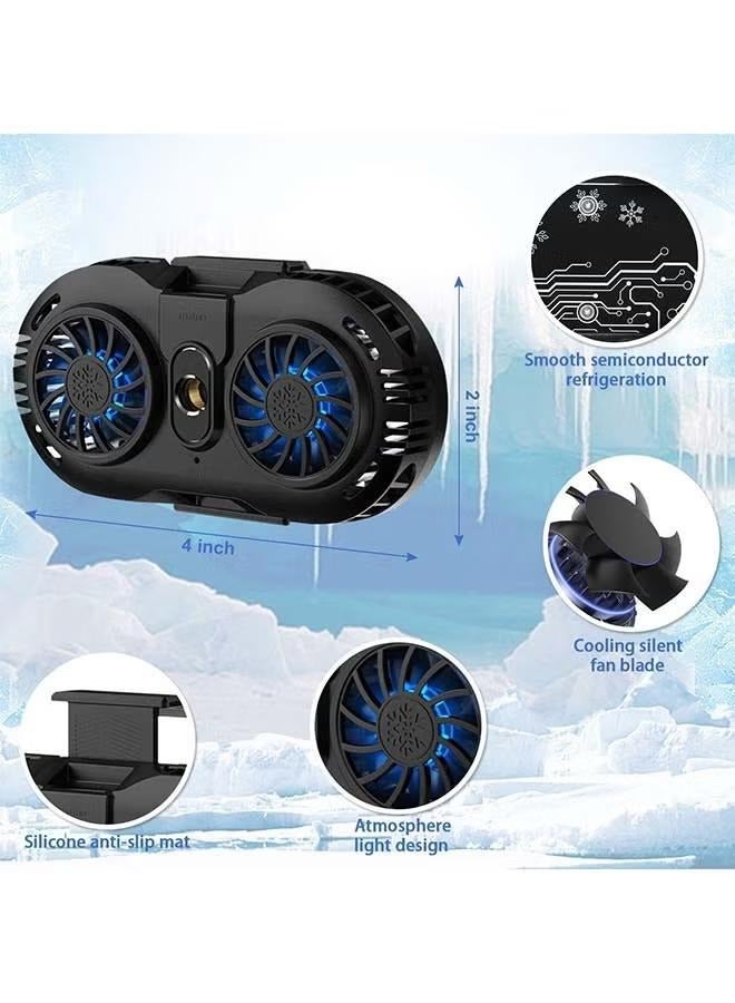 XiuWoo Phone Cooler, Cellphone Radiator with Dual Semi-Conductor Cooling Chip, Mobile Phones with a Width of 6 to 8 cm for Tiktok Live Streaming, Outdoor Vlog, Mobile Gaming  - Image 3