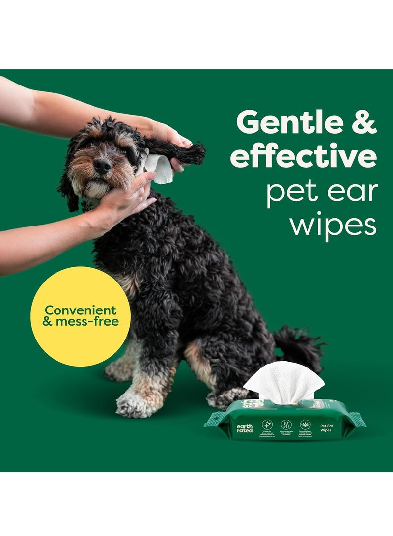 Earth Rated Pet Ear Wipes Hypoallergenic Cleaner for Dogs and Cats Ears to Remove Dirt and Wax Build Up Wild Oat Scent 70 Count - Image 3