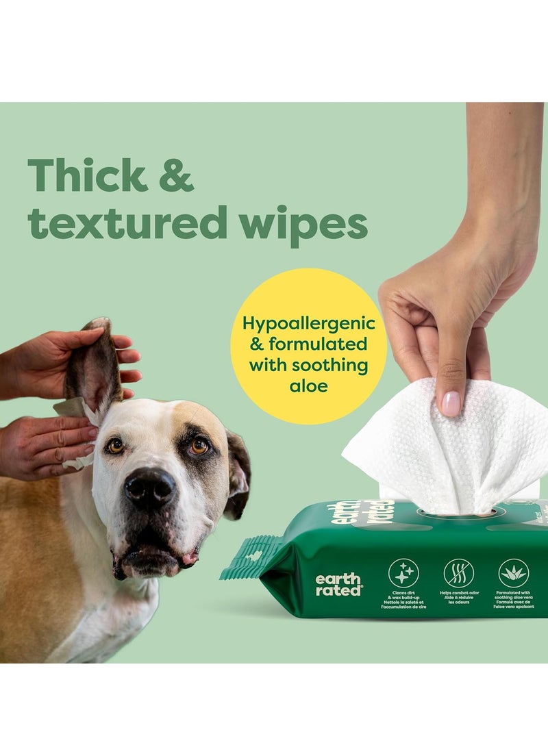 Earth Rated Pet Ear Wipes Hypoallergenic Cleaner for Dogs and Cats Ears to Remove Dirt and Wax Build Up Wild Oat Scent 70 Count - Image 5