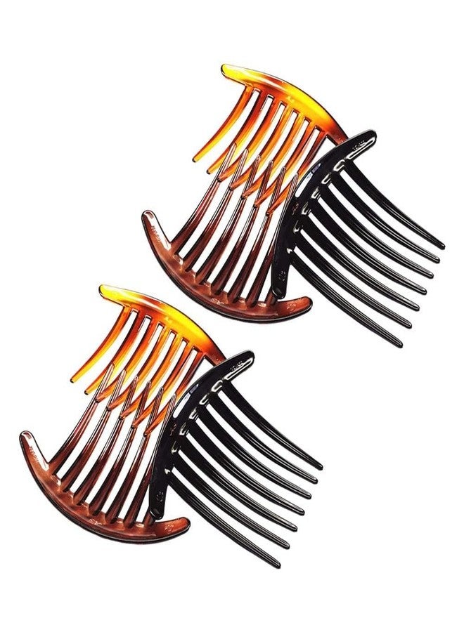 Weicoca 3 Pcs Plastic Hair Side Combs, 7 Tooth French Twist Comb, Clip Comb Accessories, Black and Brown Hair Side Combs Clips, Accessory for Women and Girls - Image 4