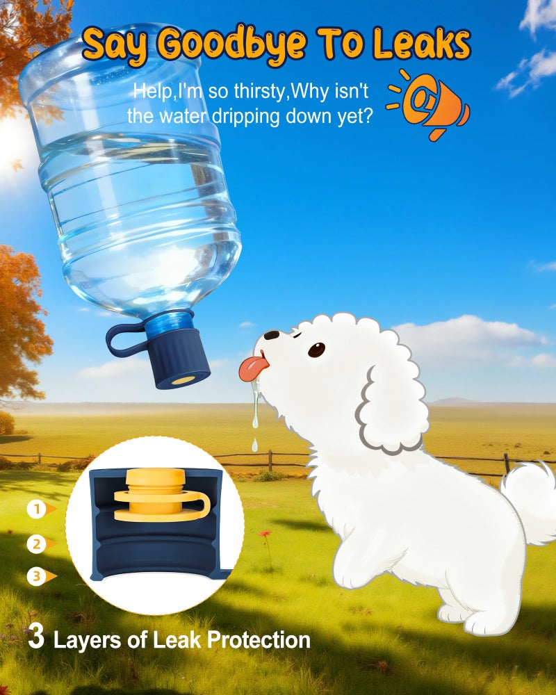 Redsack 6-Packs Silicone Water Jug Cap, 2/3/4/5 Gallon Leak-Proof Replacement Cap for 55mm & 60mm Bottle Cap Standard/Screw/Crown Tops, Dishwasher Safe & BPA-Free (Mixed color, 6 PACKS) - Image 2