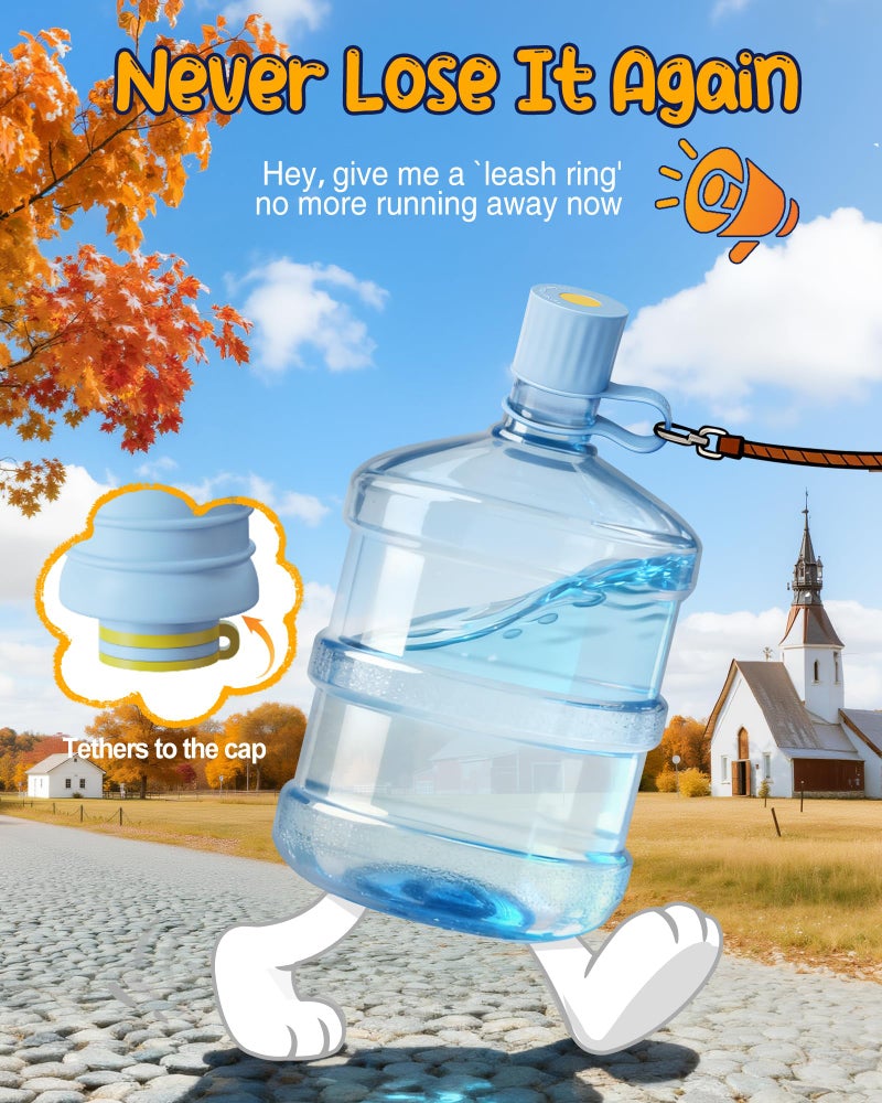 Redsack 6-Packs Silicone Water Jug Cap, 2/3/4/5 Gallon Leak-Proof Replacement Cap for 55mm & 60mm Bottle Cap Standard/Screw/Crown Tops, Dishwasher Safe & BPA-Free (Mixed color, 6 PACKS) - Image 4