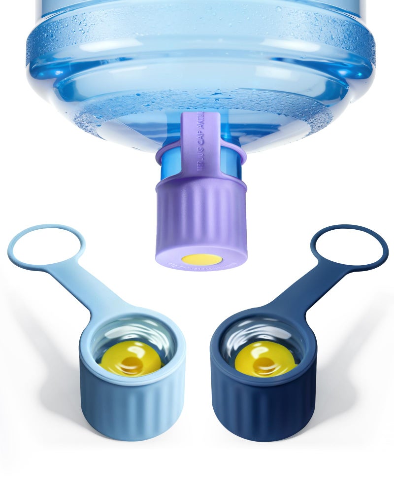 Redsack 6-Packs Silicone Water Jug Cap, 2/3/4/5 Gallon Leak-Proof Replacement Cap for 55mm & 60mm Bottle Cap Standard/Screw/Crown Tops, Dishwasher Safe & BPA-Free (Mixed color, 6 PACKS) - Image 1