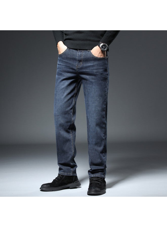 Fapai Comfortable And Versatile] Autumn And Winter Korean Style Loose Fashion Denim Pants Commute Comfortable Simple Cotton Stretch Trendy Handsome - Image 5