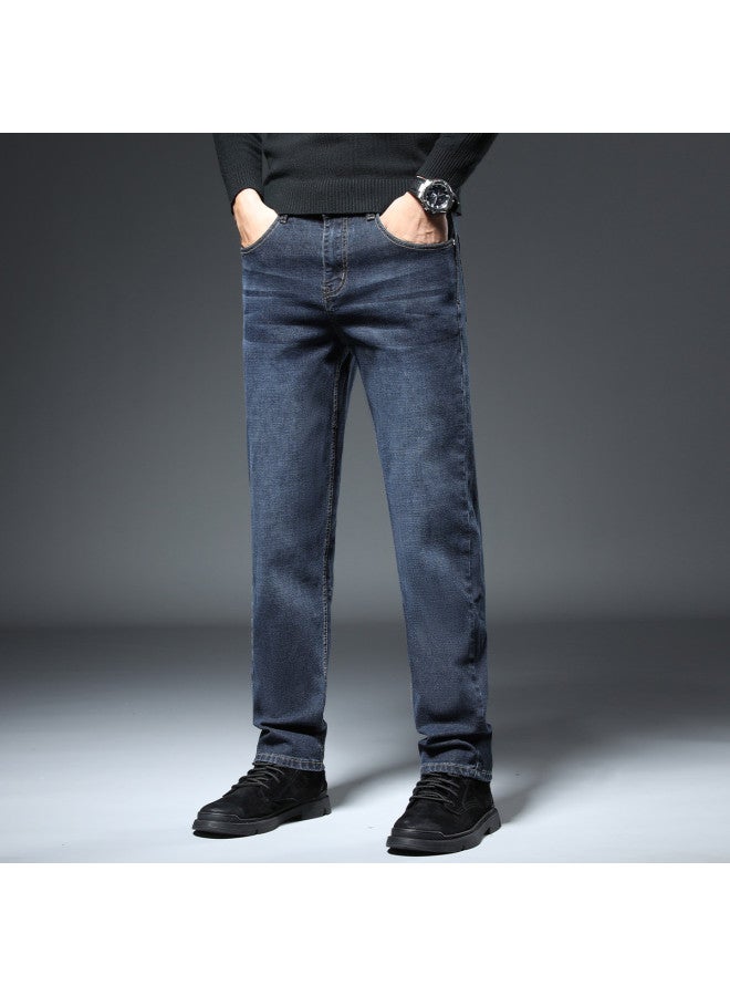 Fapai Comfortable And Versatile] Autumn And Winter Korean Style Loose Fashion Denim Pants Commute Comfortable Simple Cotton Stretch Trendy Handsome - Image 3
