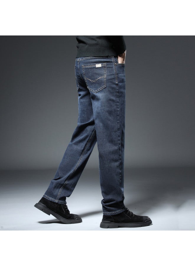 Fapai Comfortable And Versatile] Autumn And Winter Korean Style Loose Fashion Denim Pants Commute Comfortable Simple Cotton Stretch Trendy Handsome - Image 2