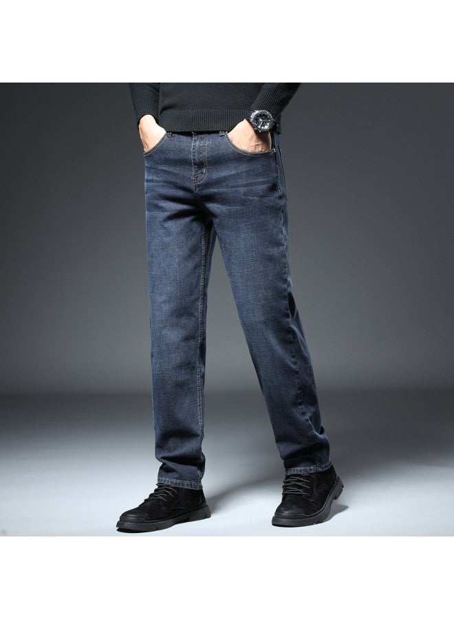 Fapai Comfortable And Versatile] Autumn And Winter Korean Style Loose Fashion Denim Pants Commute Comfortable Simple Cotton Stretch Trendy Handsome - Image 4