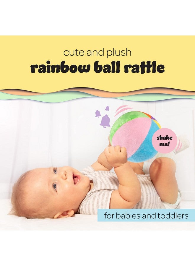 Plush Creations Rainbow Fabric Ball Rattle for Baby & Toddlers - Soft Plush Ball Toy | 0-36 Months - Image 2