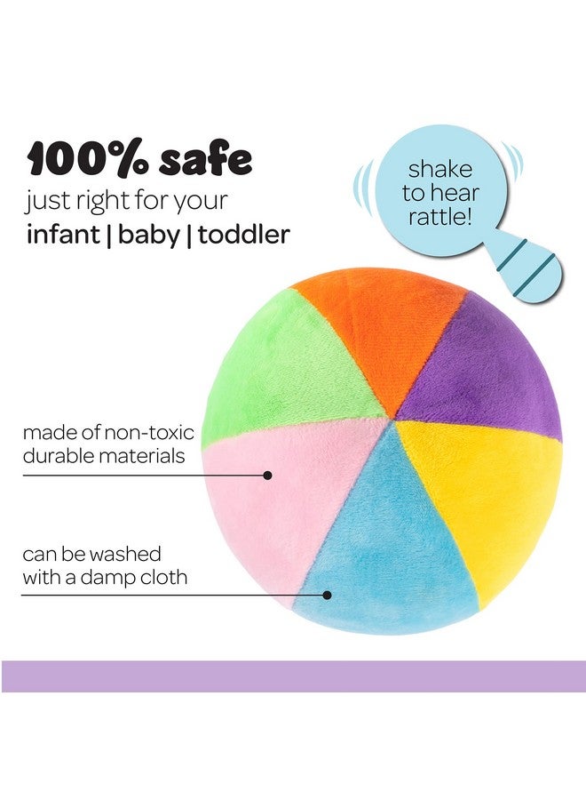 Plush Creations Rainbow Fabric Ball Rattle for Baby & Toddlers - Soft Plush Ball Toy | 0-36 Months - Image 5