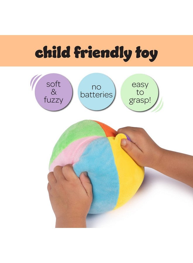 Plush Creations Rainbow Fabric Ball Rattle for Baby & Toddlers - Soft Plush Ball Toy | 0-36 Months - Image 3