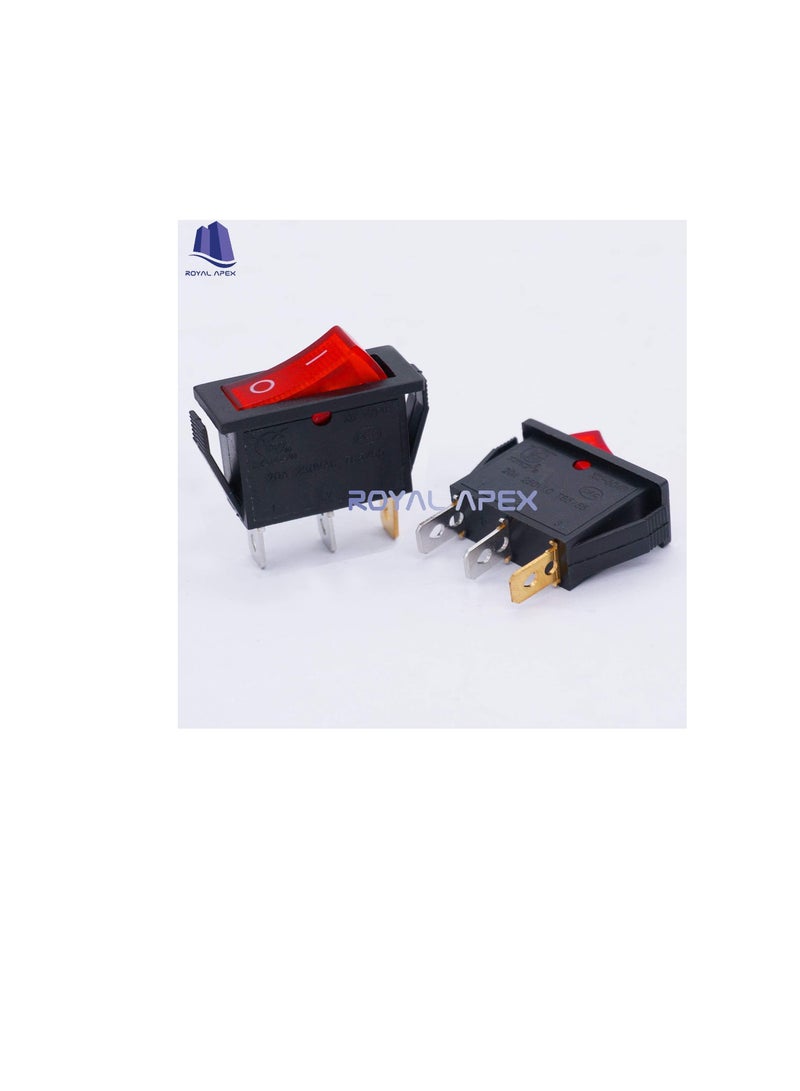 Switches Store, Mechanical & Electrical Toggle Rocker Push Limit Switches for DIY Projects .Pack of 5 (Rocker Switch Small 3P Red) - Image 3