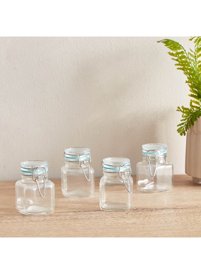 Home Box Essential 4-Piece Glass Spice Jar Set 22.3 x 8.4 x 7 cm - Image 3