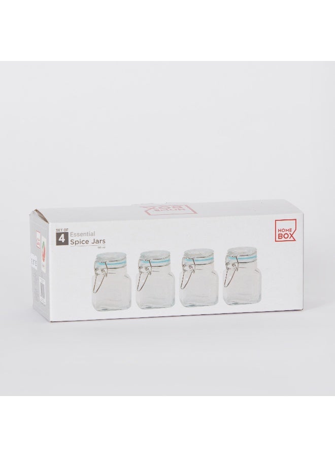 Home Box Essential 4-Piece Glass Spice Jar Set 22.3 x 8.4 x 7 cm - Image 5